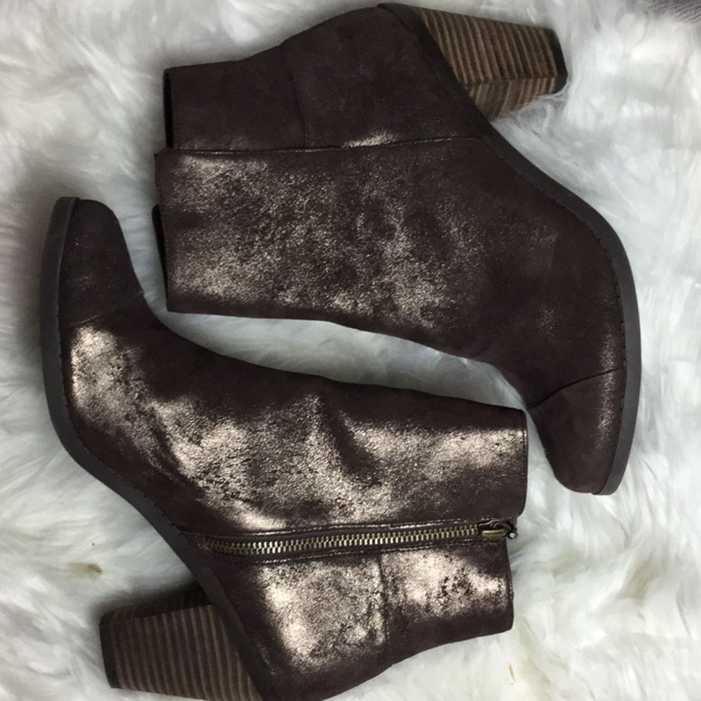 Adam Tucker metallic brown piston bootie sz 11
